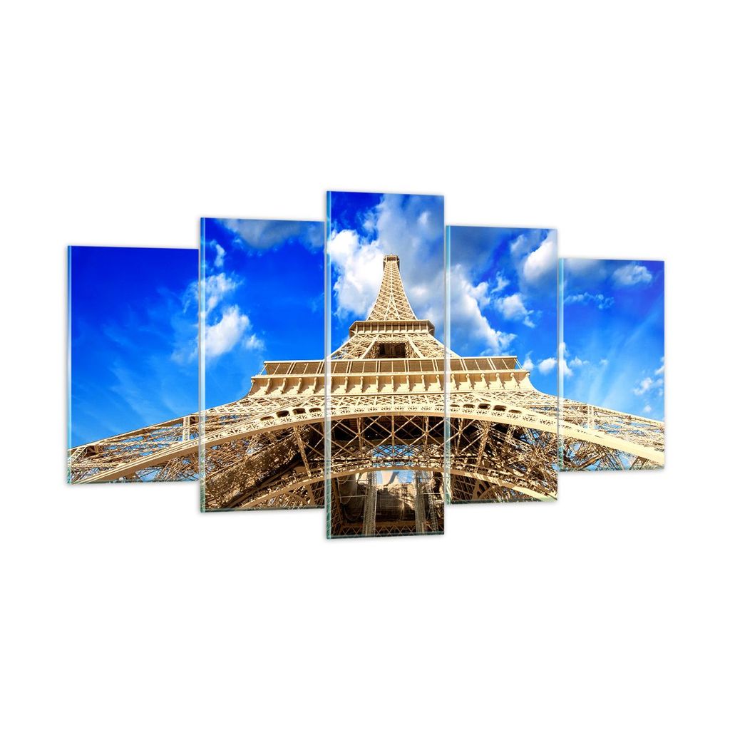 Bilder auf glas - Architektur paris stadt eiffel - 160x85cm - Glasbilder - Wandbilder - Kunstdruck - zum Aufhängen bereit - Wanddekoration aus Gla...