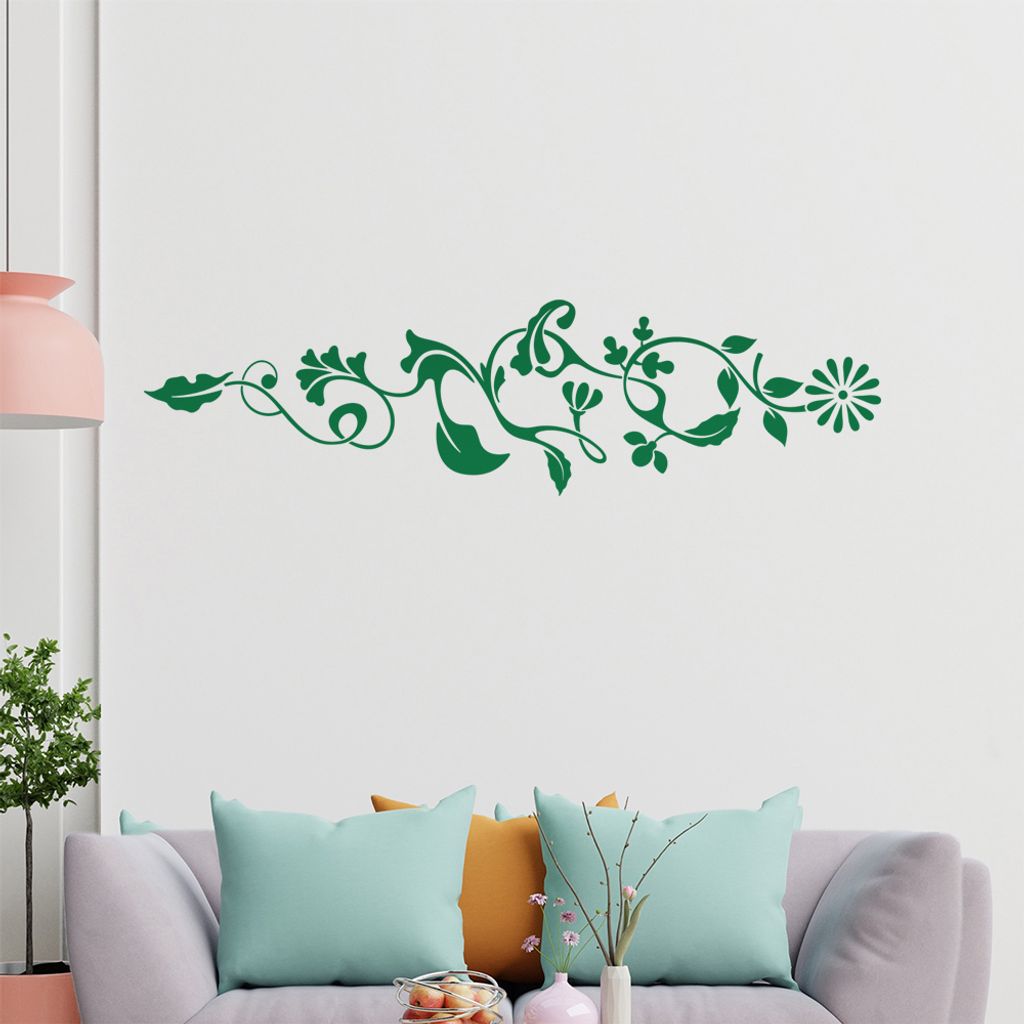 verschiedene Blätter - Pflanze - Kleeblatt Wandtattoo in 6 Größen - Wandaufkleber Wall Sticker - Dekoration, Küche, Wohnzimmer, Schlafzimmer, B...