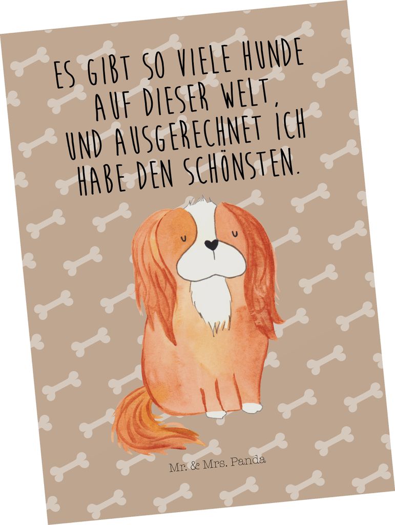 Mr. & Mrs. Panda einzelkarte Hund Cavalier King Charles Spaniel - Hundeglück - Geschenk, Sprüche, Fotokarte, Grußkarte, Postkarte, Ansichtskarte...