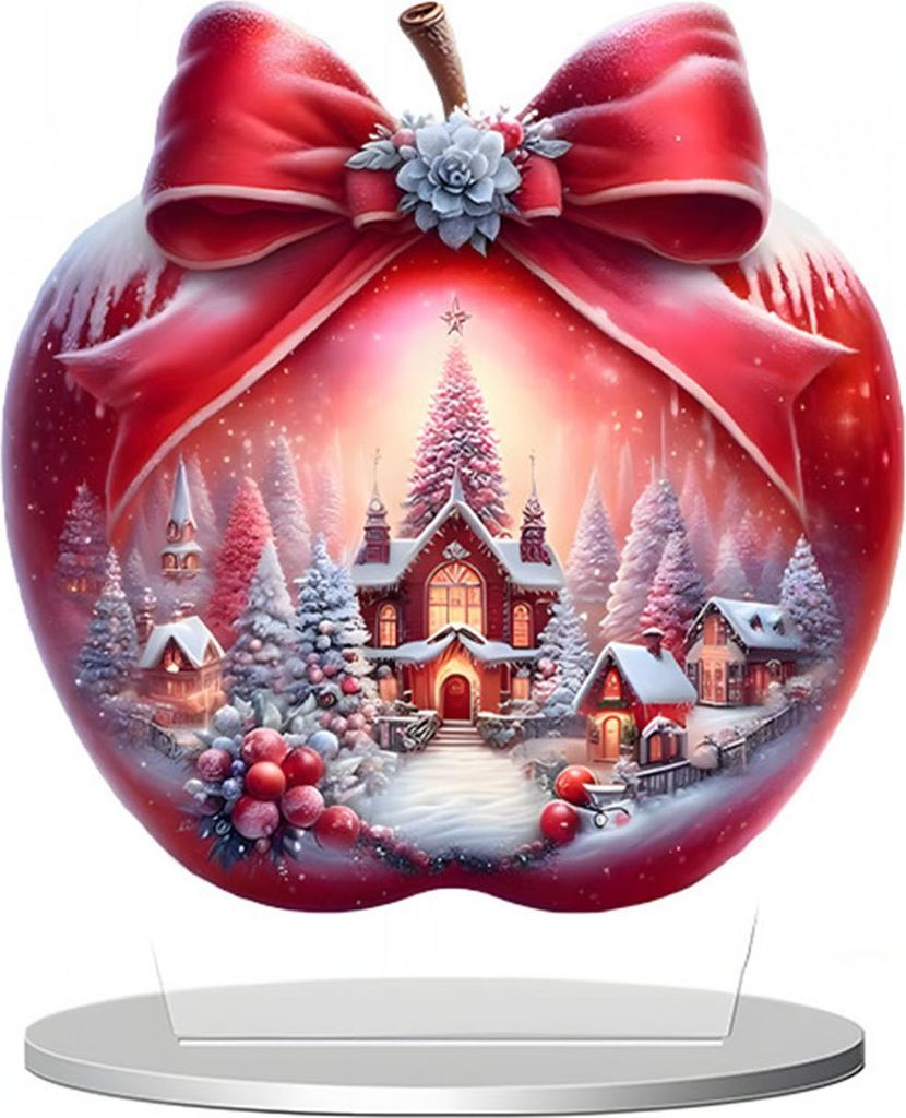 Acryl-Fruchtschild, 2D, flaches, dekoratives Tischschild mit Ständer für Zuhause, Büro, Regal, Kaminsims oder Tischdekoration