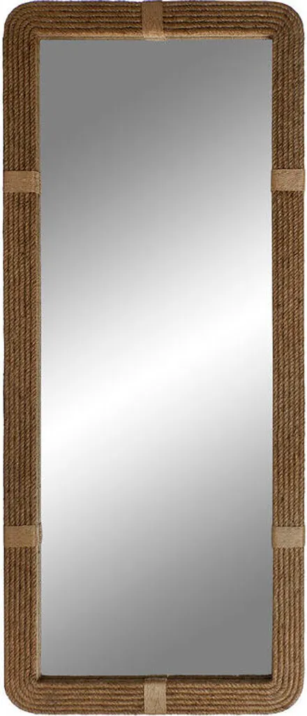 Grand miroir sur pied ou mural en bois clair pour chambre et salon chic