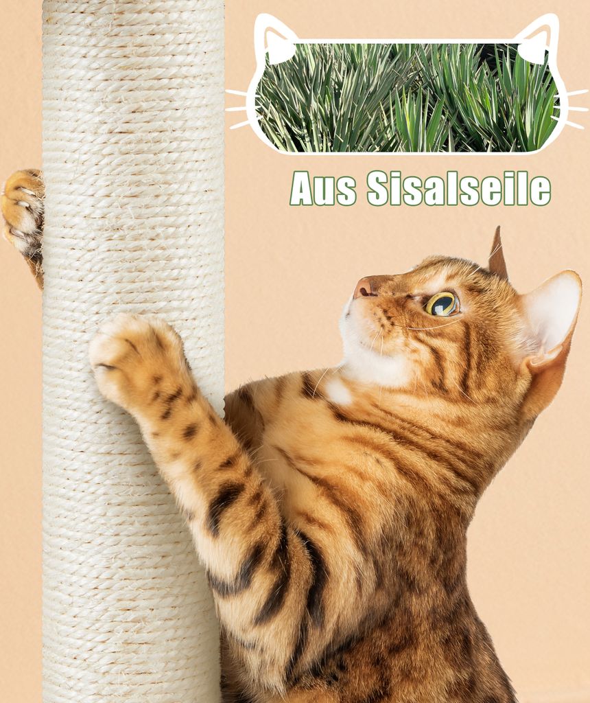 Yaheetech Kratzbaum mit Katzenschrank für Katzenklo 135 cm Produktbild 5