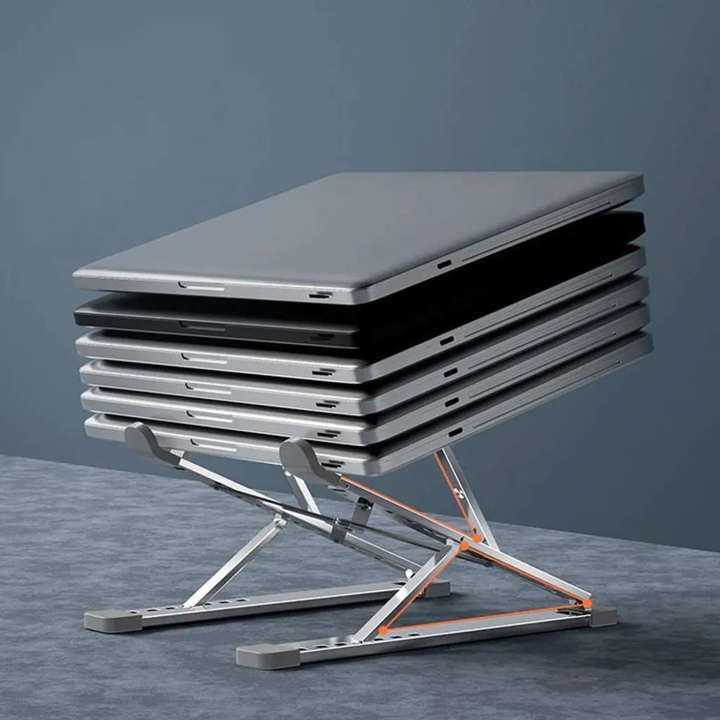 Stand per Notebook N8 Alluminio Argento - Rialzo PC Portatile Pieghevole - 5