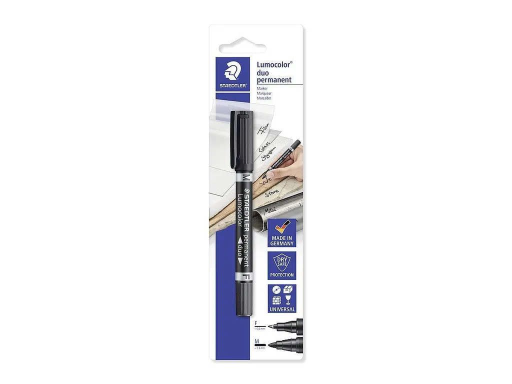 Staedtler Lumocolor 348-9 BKD Duo: Marcatore Nero Doppia Punta
