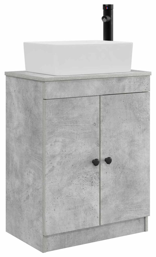 vidaXL Badezimmerschrank mit Waschbecken Betongrau 54 x 35 x 83 cm