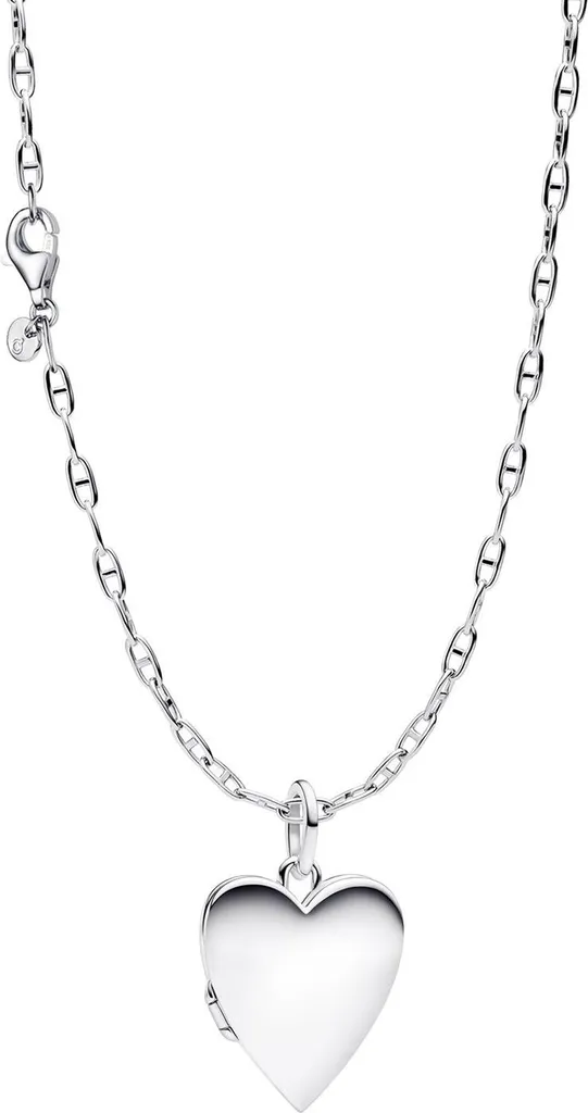 Set Cadeau Pandora 21020 Collier Cœur Ouvrant Argenté de Haute Qualité