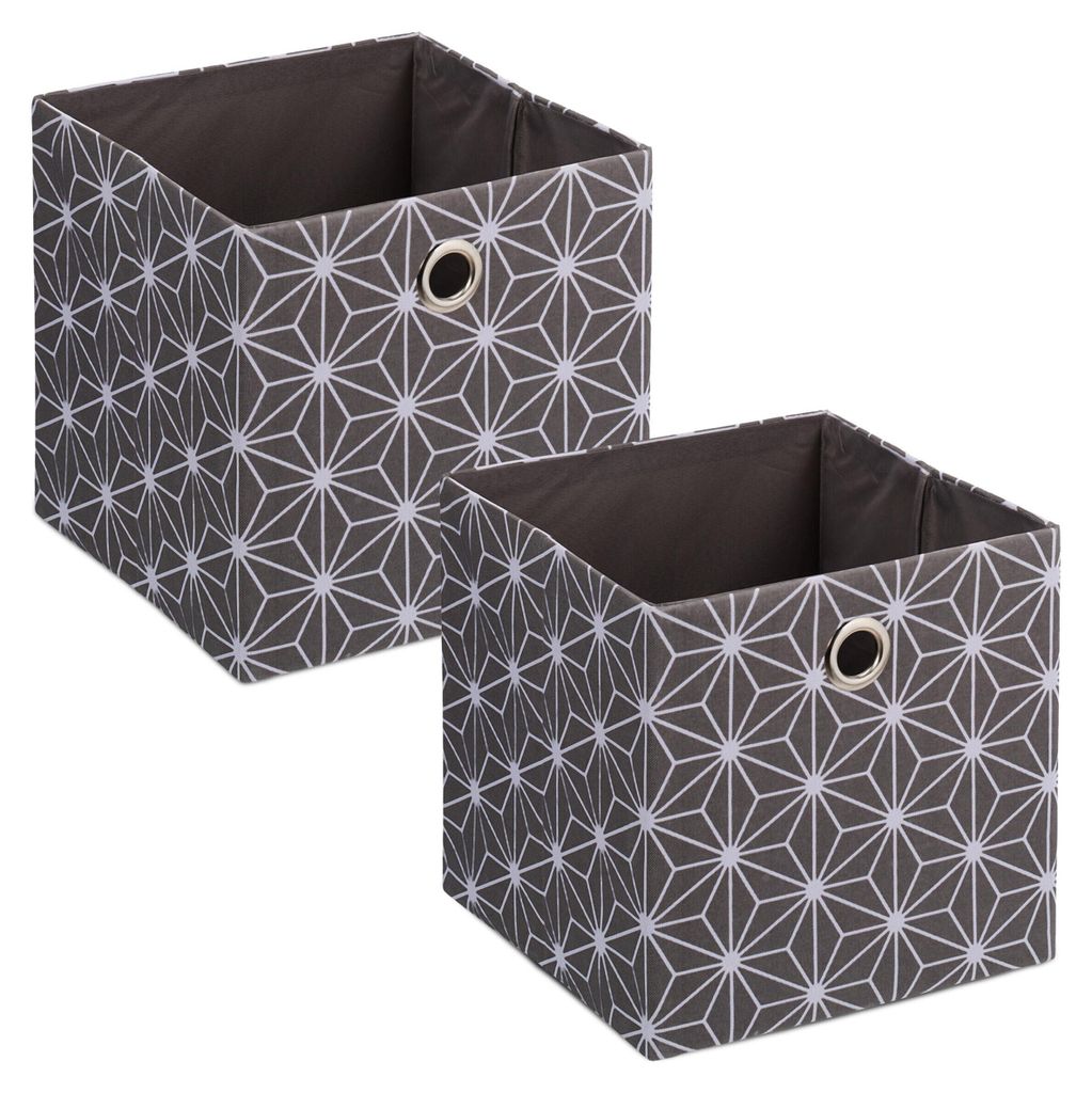 Contenitore in tessuto Relaxdays, set da 2 pezzi, motivo Immagine del prodotto 