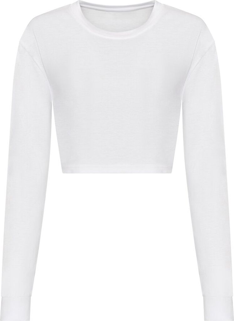 Awdis - kurzes T-Shirt für Damen Langärmlig PC4945 (S) (festes Weiß)