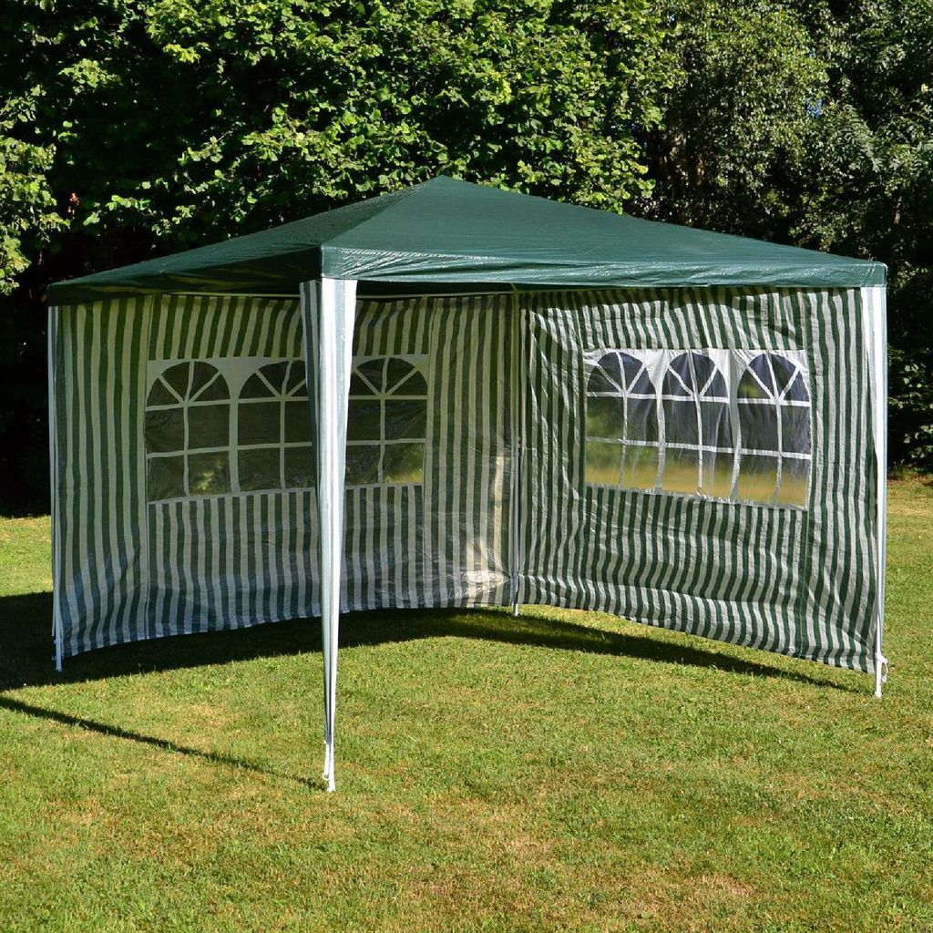 VCM Pavillon | Maße ca. 3x3 m | wasserabweisende 110g / m² PE Plane | Partyzelt | Gartenzelt | Grün