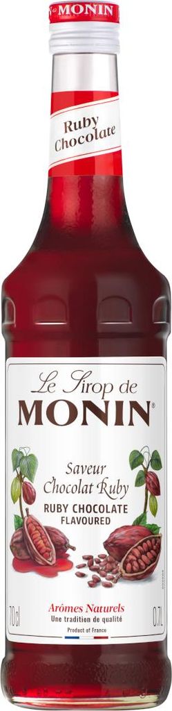 Sirop Monin Ruby Chocolate, note fruitée et acidulée, Image du produit 