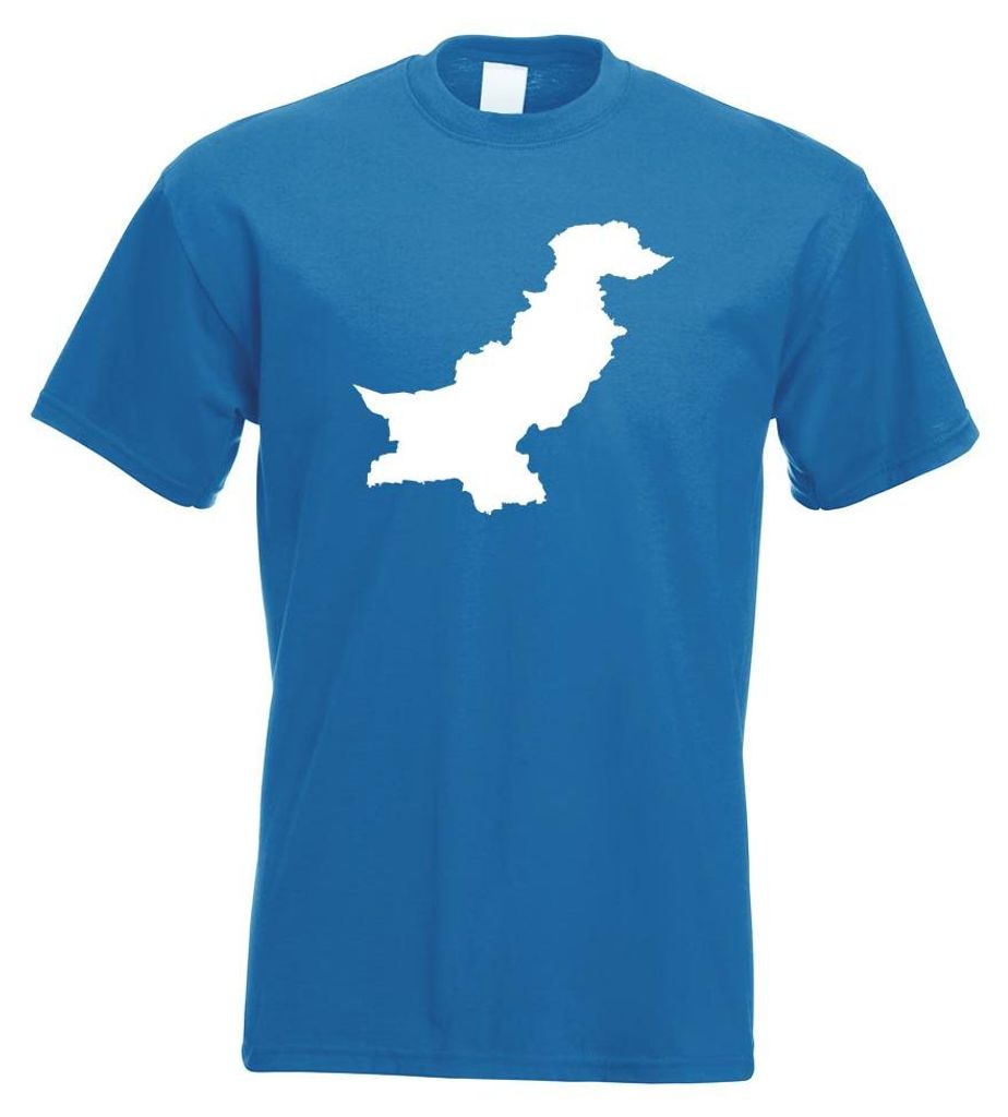 Kiwistar - T-Shirt - royal - Pakistan Umriss Kontur Herren Funshirt Bedruckt Design Sprüche Spruch Motive - mit Motiv Bedruckt - Funshirt Design -...