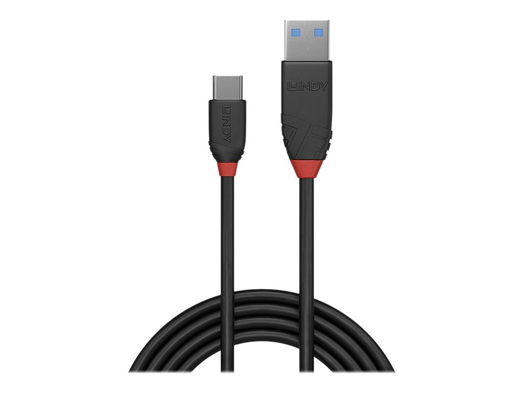 LINDY USB 3.1 Kabel Typ A/C 3A Black Line M/M 1.5m