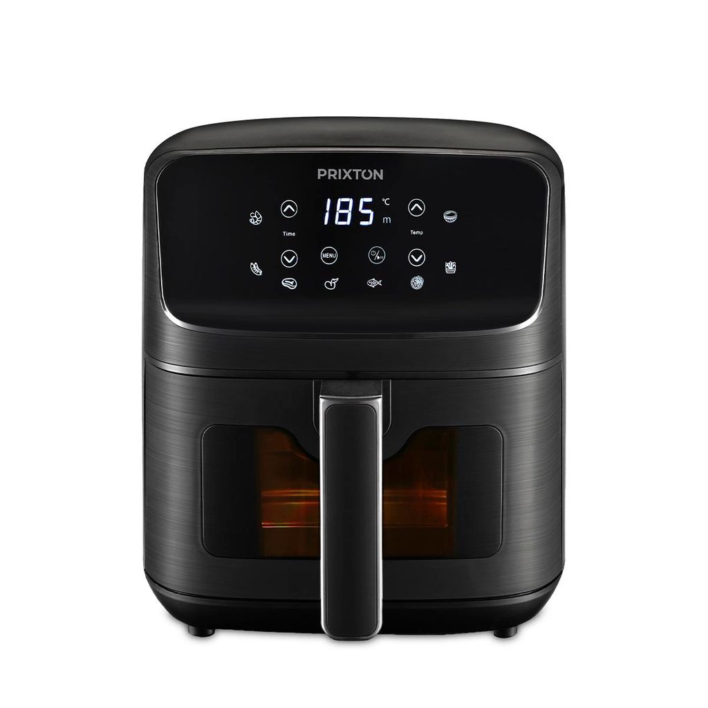 PRIXTON Heißluftfritteuse Cook Organics 4,2 L, 8 Programme, Touch-LED-Display, Sichtfenster mit Licht, 1500 W, Temperatur 80–200 °C, Timer 60 min