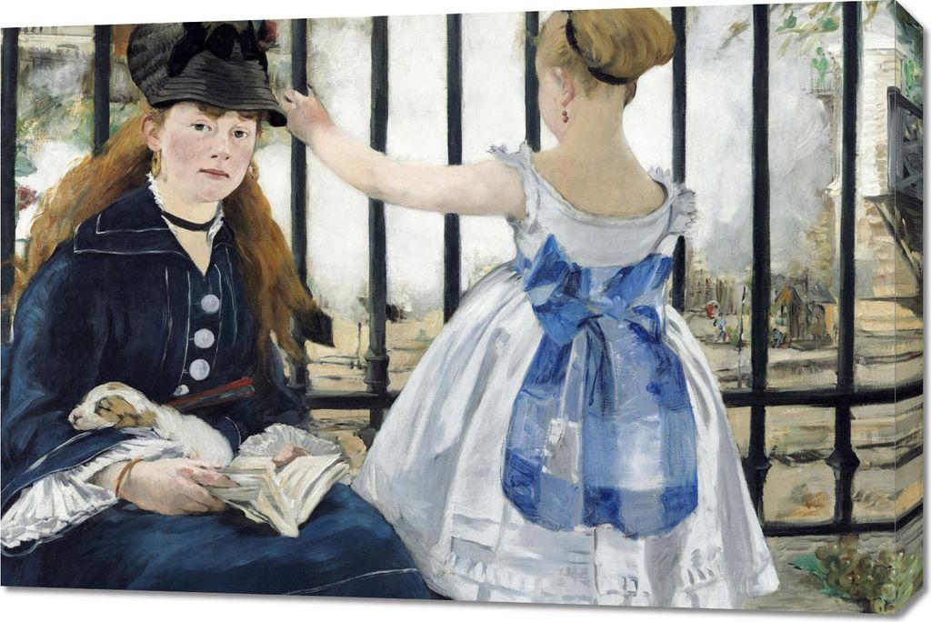 Bild 90x60cm Die Eisenbahn, Edouard Manet Vintage für das Wohnzimmer