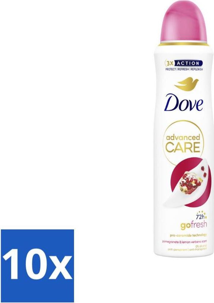 Dove Deodorant Spray - Granatapfel & Zitronenverbene - 150 ml - Vorteilspack - 10 Stücke
