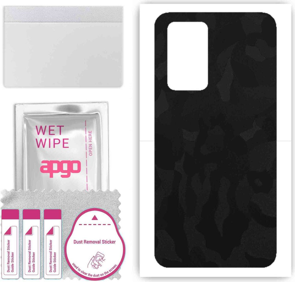 apgo Rückseite Schutzfolie, Skin, kompatibel mit Realme GT 2, Hinten Displayschutzfolie aus Vinylfolie, kratzfest, einfache Montage - Schwarzes Ta...