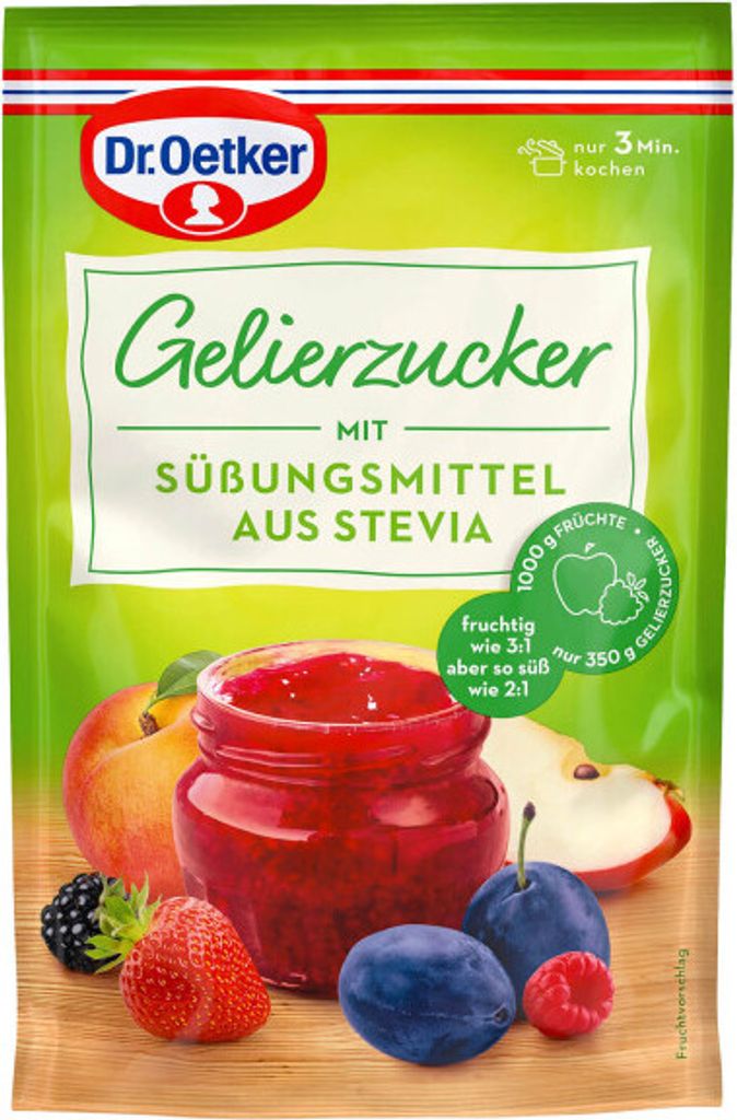 Oetker Gelierzucker 2:1 mit Stevia 0,35 Kg