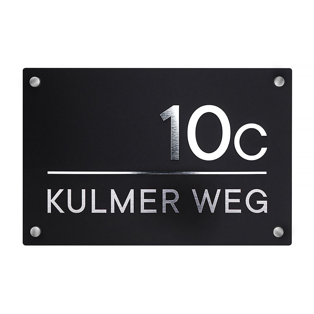 Personalisiert Hausnummer aus Acryl und Laminat – 19x29 cm Produktbild 