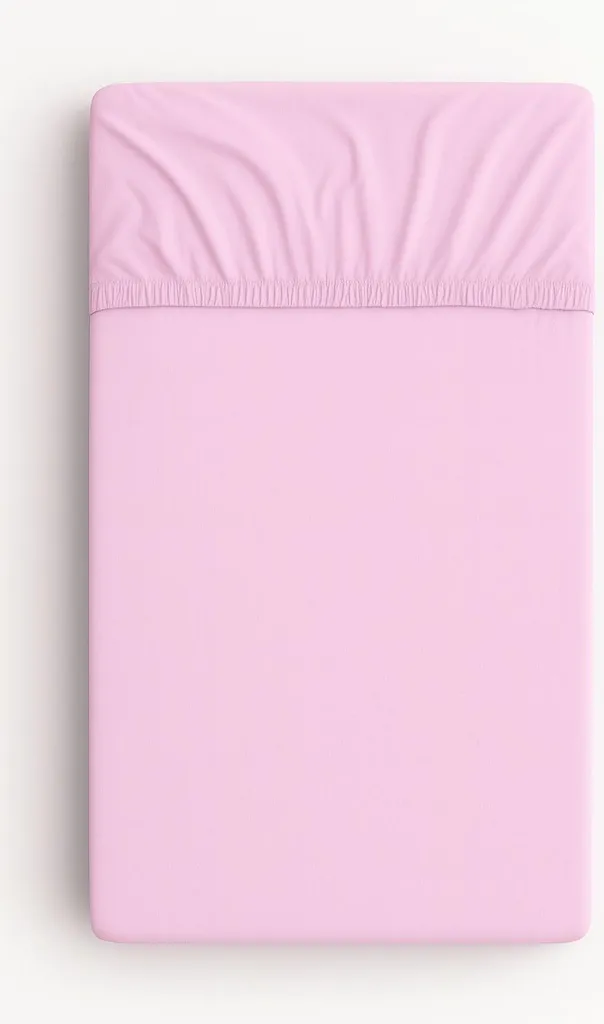 Drap housse bébé rose 60x120 anti-glisse en coton pour sommeil paisible