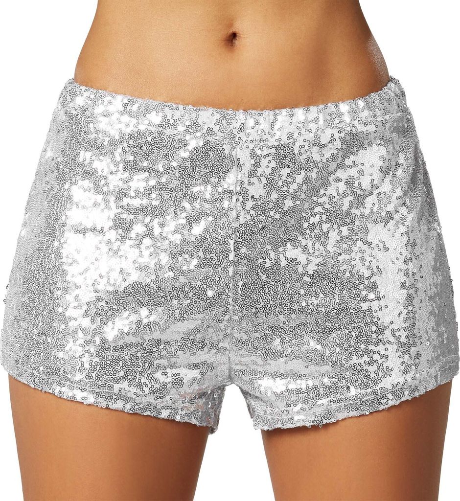 Pailletten-Shorts - silber, L