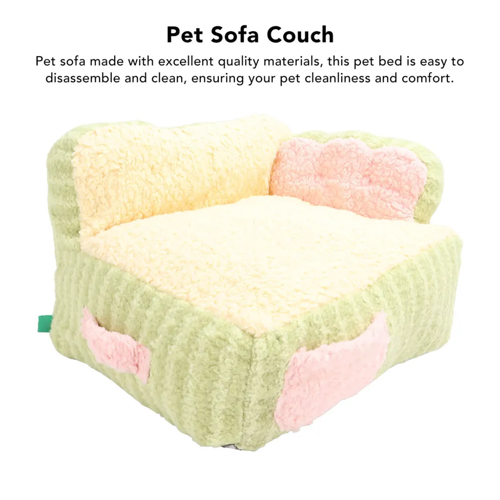 Dodo pour Chat Doux pour Sommeil Profond, Lit Chiot Vert Lavable 60cm - 7