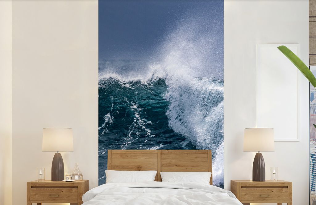 MuchoWow Fototapete für Wohnzimmer oder Schlafzimmer Wandtapete Vinyl Motivtapete Meer - Golf - Ozean - 120x240 cm - Hintergrundbild