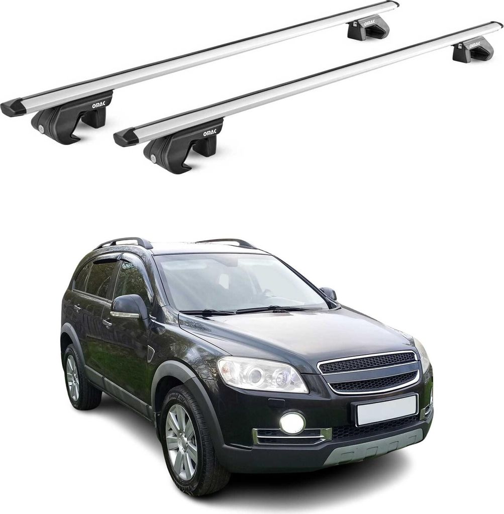 Dachträger Grundtäger für Chevrolet Captiva 2006-2016 90kg Alu Silber 2 tlg ABE