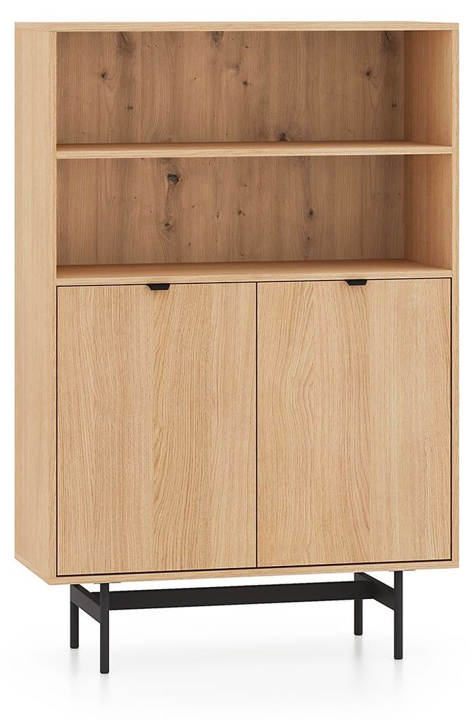 Bücherregal Nila mit 2 Türen, Holzoptik, 140cm