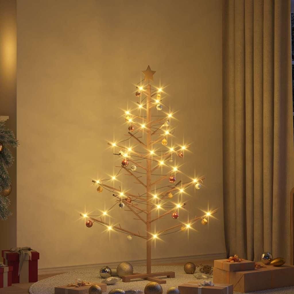 "2026 Moderne" Holz Weihnachtsbaum mit Ständer Braun 150 cm Massivholz Kiefer Künstliche Weihnachtsbäume DesignbMöbel455685