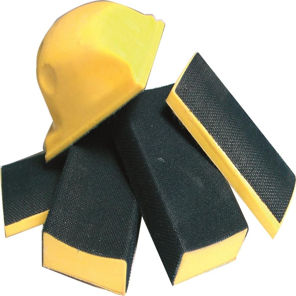 Sanding Block-Set 70 x 120mm, Klett, inkl. 4 Aufsätze