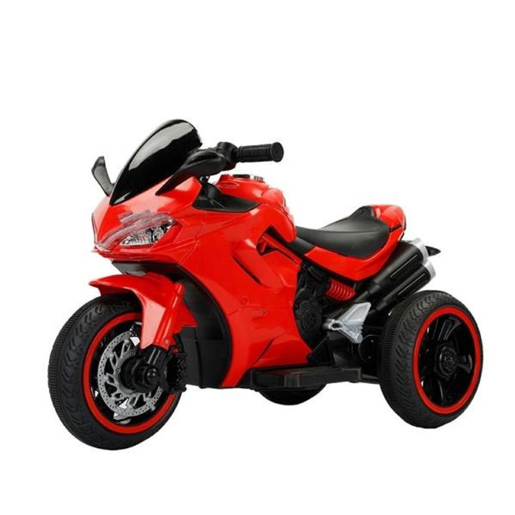BoGi Elektro-Kindermotorrad 12V, 3-Rad, mit Sound & Licht Rot