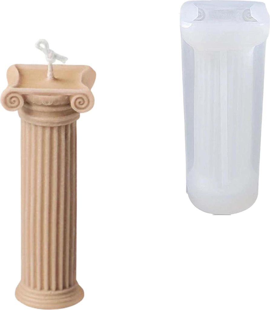 Stampo per candela in silicone per sapone, colonna antica Immagine del prodotto 
