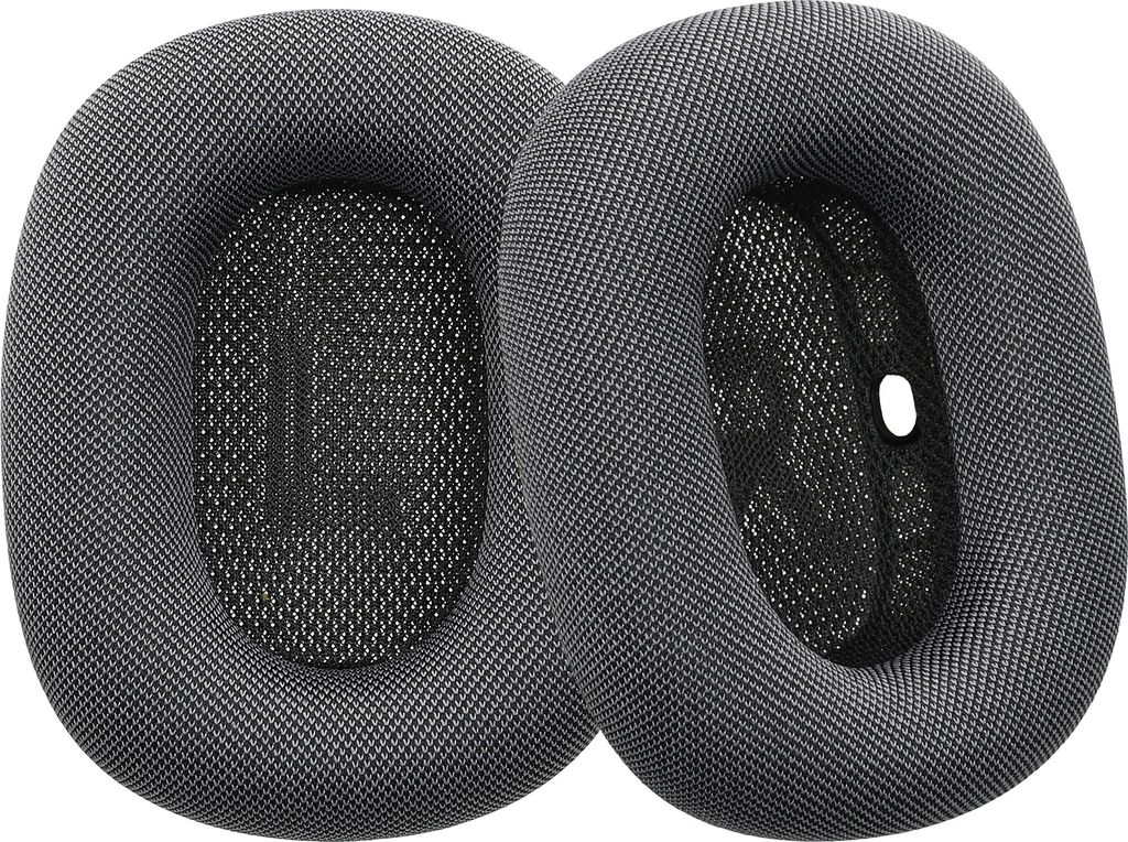 kwmobile 2x Ohrpolster für Apple AirPods Max Polster - Ersatz Kopfhörer Polster aus Mesh für Over Ear Headphones Dunkelgrau
