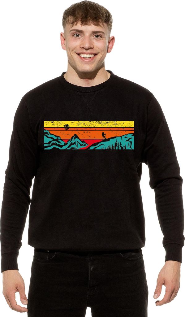 Cotton Prime Sweatshirt Berge Let's Hiking XL Schwarz