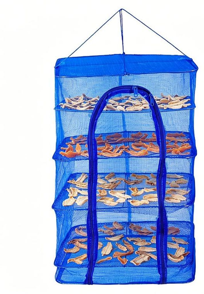 4-Stufiges Trockennetz Faltbar mit Reißverschluss Fisch Produktbild 