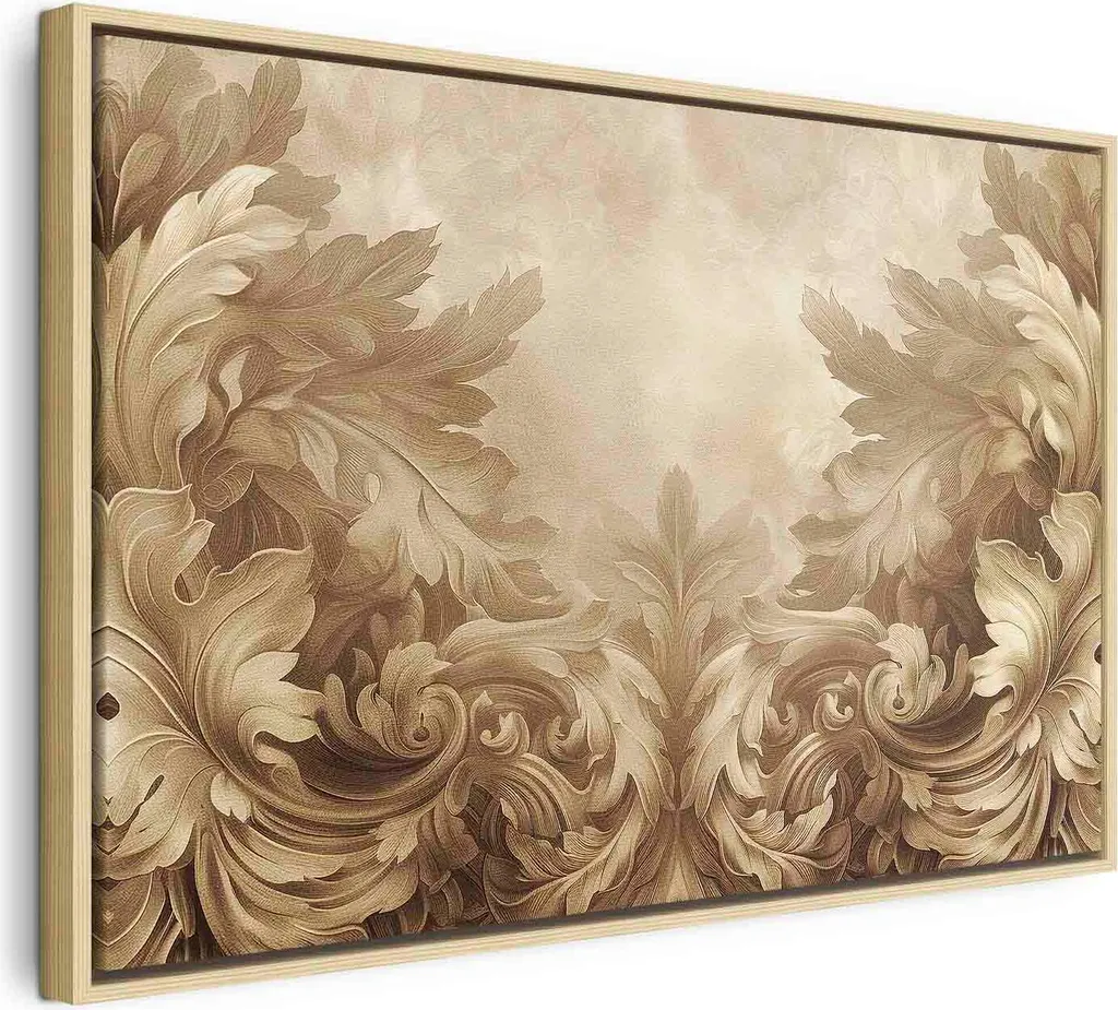 Tela Barocca Seppia 60x40 cm Motivo f-H-10018-b-a - Alta Qualità