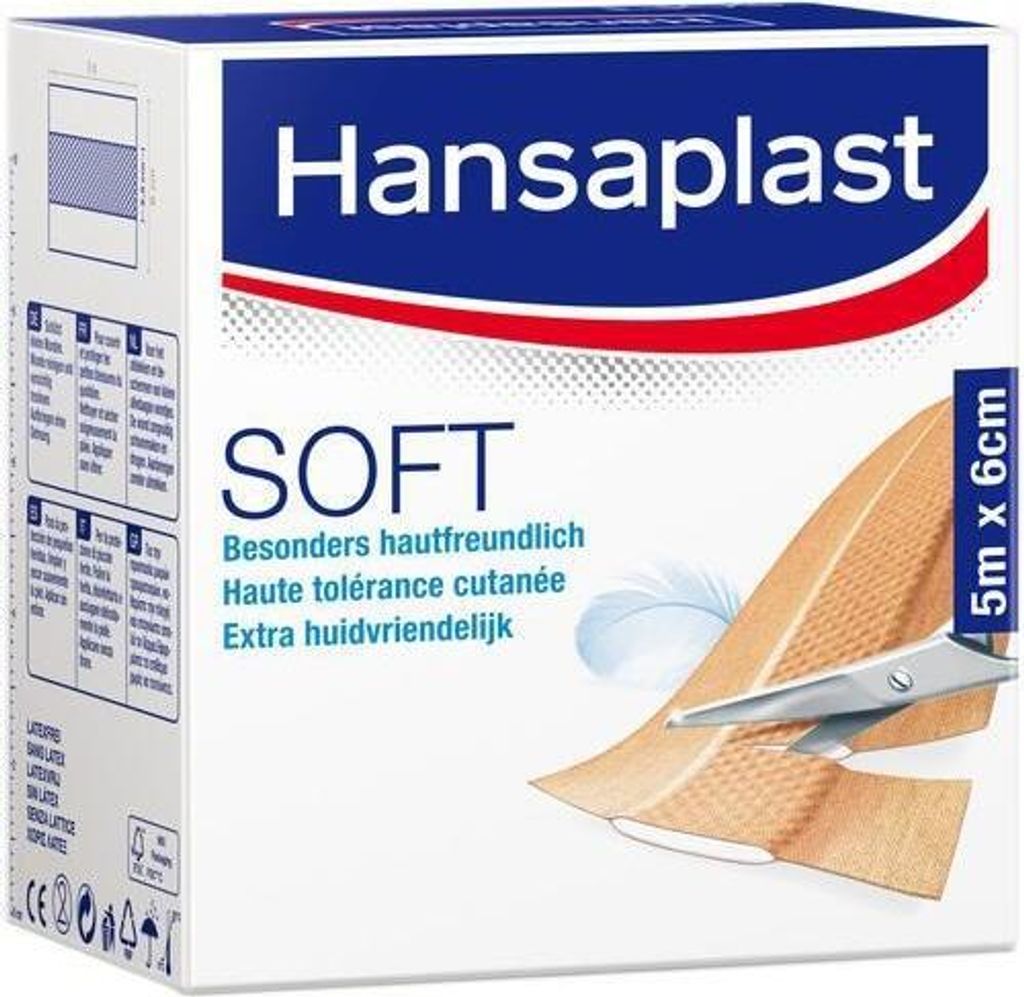 Hansaplast Soft Pflaster 6 cmx5 m Rolle 1 St