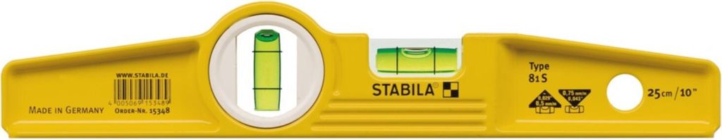 Stabila waterpas 81S, geel, 25 cm - 2501 Productafbeelding 
