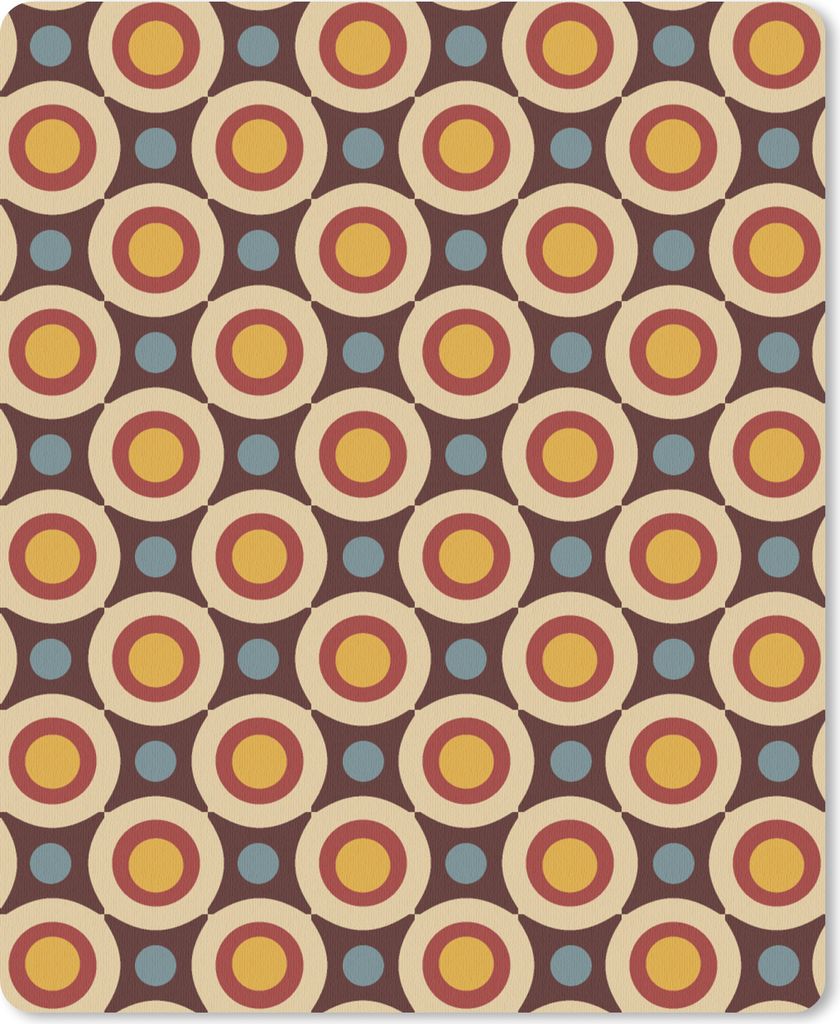 MuchoWow Mauspad Mousepad Retro - Vintage - Design - Kreis 30x40 cm - Mousepads - Maus Mat - Pad - Mausunterlage - Mausmatten