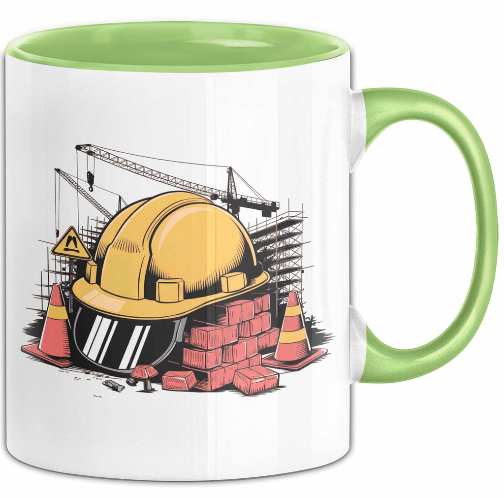 Bauarbeiter Tasse Geschenkidee Bauprofi Lustiger Spruch Geschenkidee Lustig (Grün)