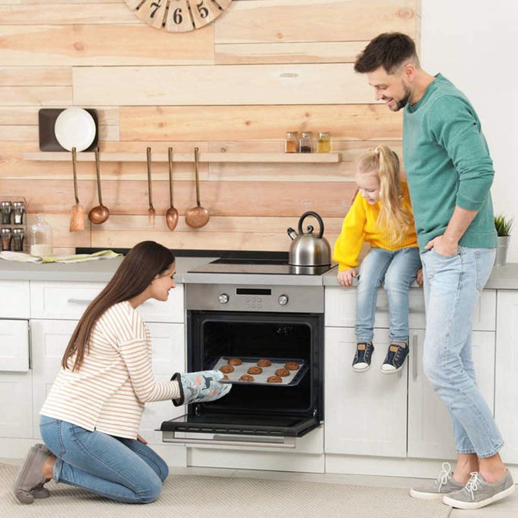 Küchen-Set: Ofenhandschuh & Topflappen Mit Hasen-Druck – Hitzebeständig Bis 250°C, Baumwolle, Für Backen, Grillen & Als Ostergeschenk