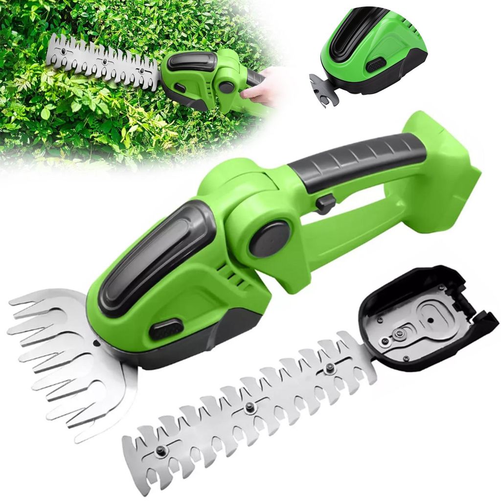 Akku-Heckenschere, 2-in-1 Grasschere und Strauchschere mit Produktbild 