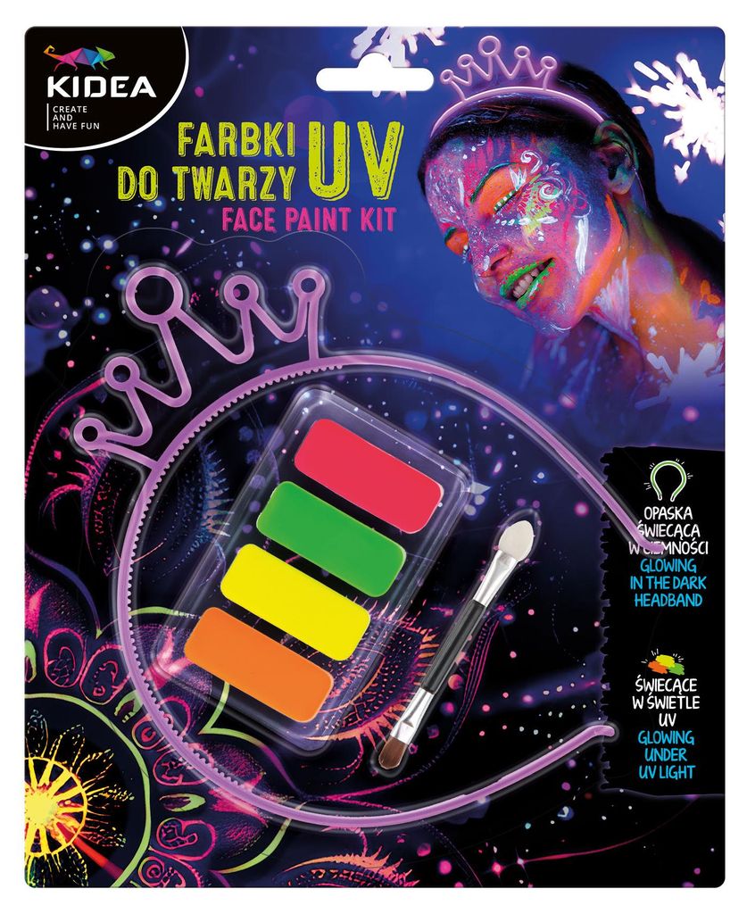 UV-Neon-Gesichtsbemalung + leuchtende Band Kidea