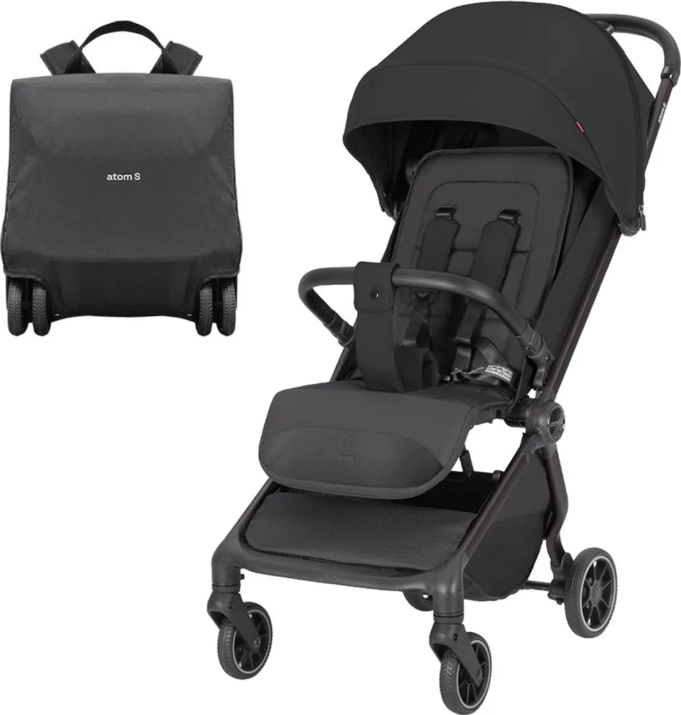 Poussette Sport Atom S Storm Black pour le Jogging et Sorties en Ville