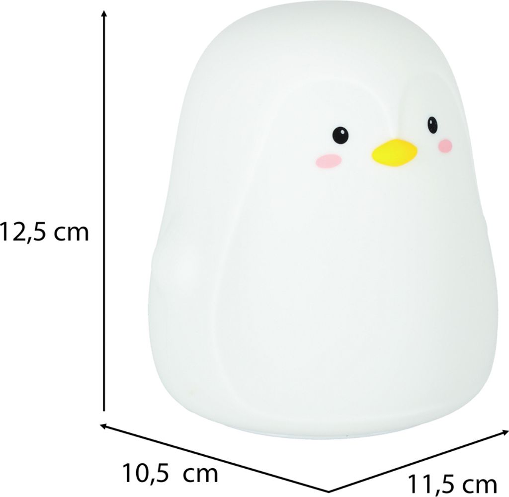 KIK - Silikon-LED-Nachtlicht für Kinder mit weißem Pinguin Produktbild 3