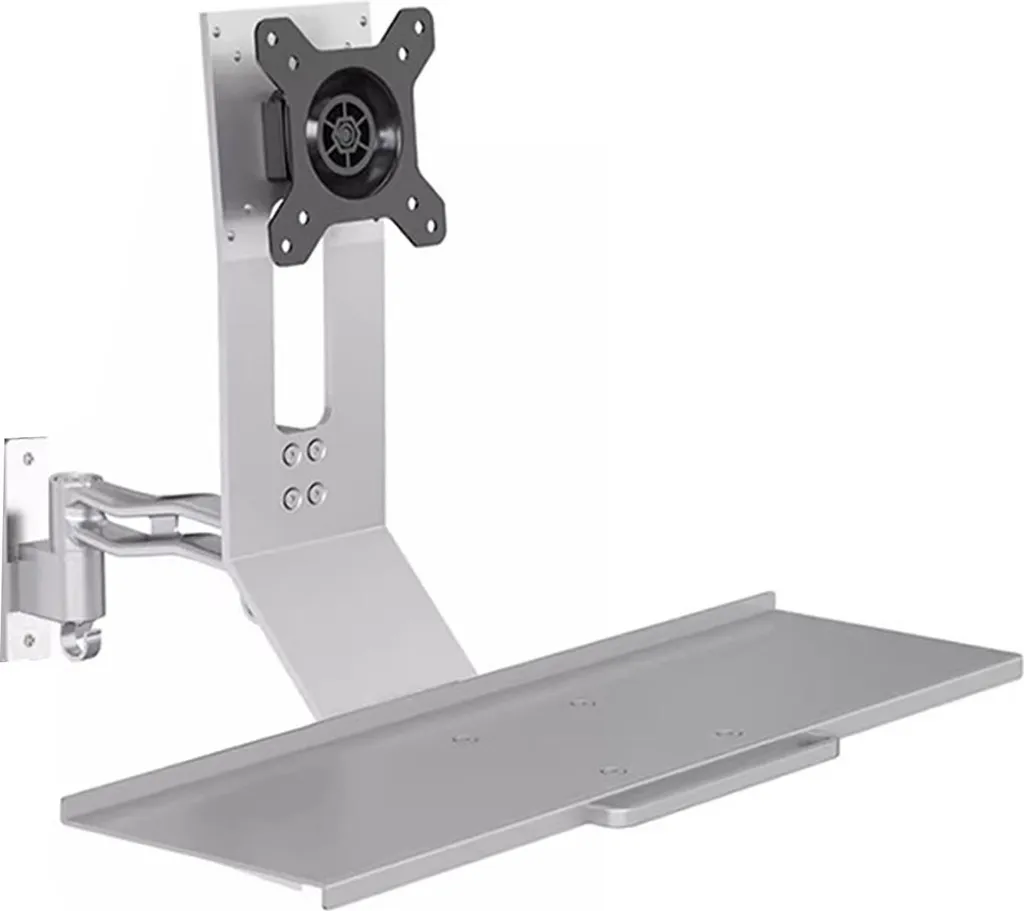 Support écran réglable hauteur et angle avec repose-clavier en alu - 6