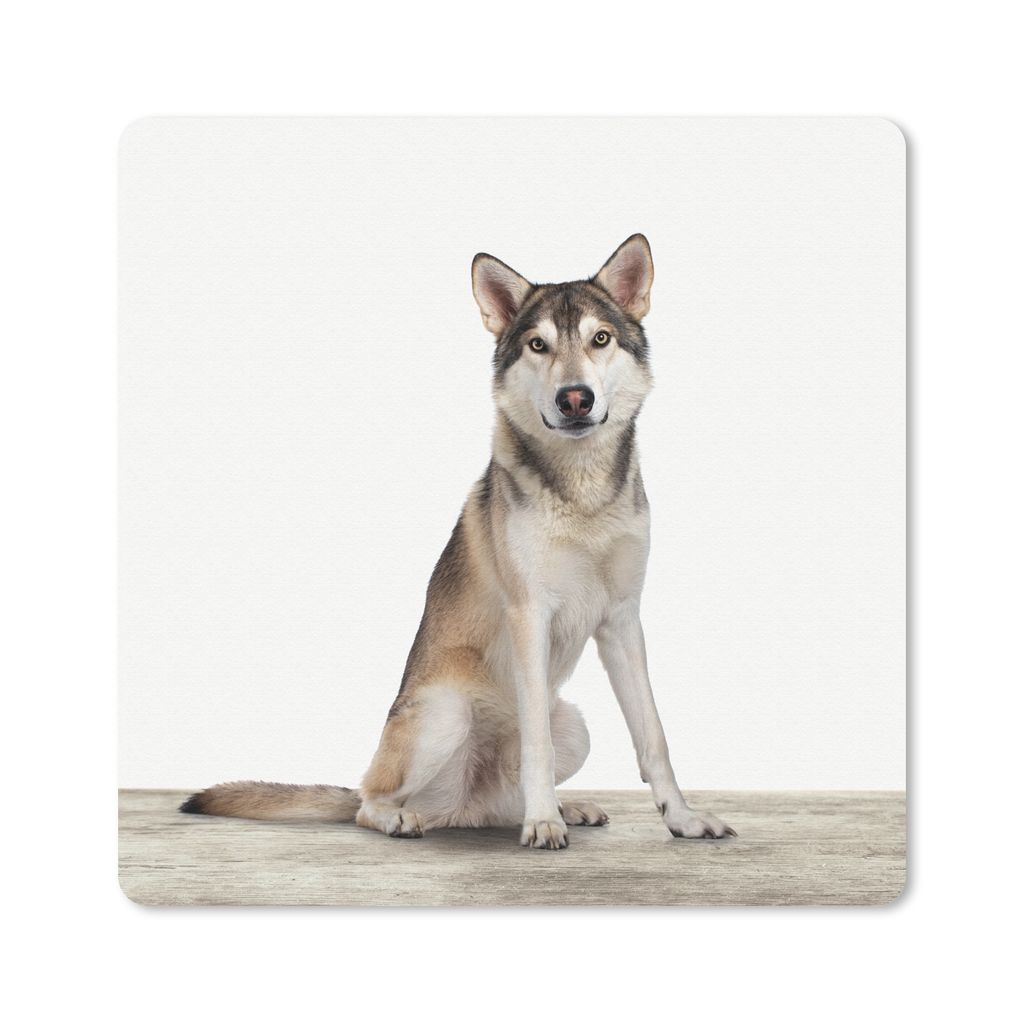 MuchoWow Mauspad Mousepad Wolf - Tiere - Holz - Jungen - Mädchen - Kinder 30x30 cm - Mousepads - Maus Mat - Pad - Mausunterlage - Gaming