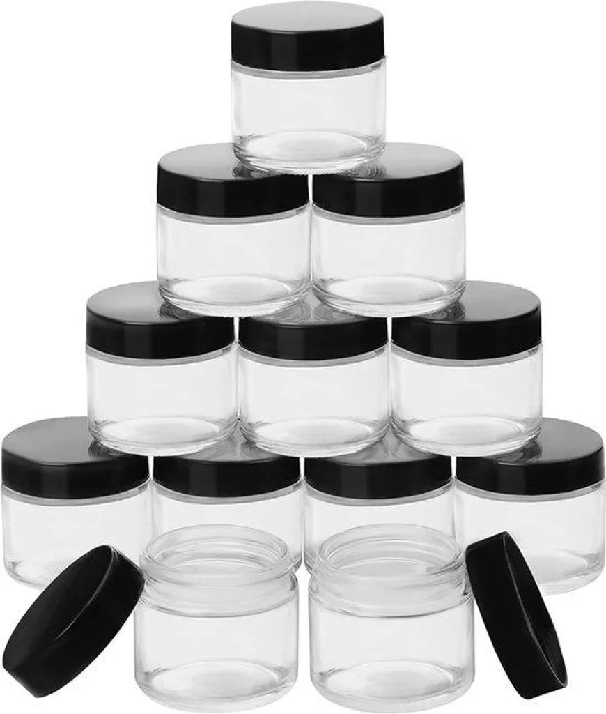 Kit voyage 12 pots verre 60ml pour lotions, crèmes et épices de cuisine
