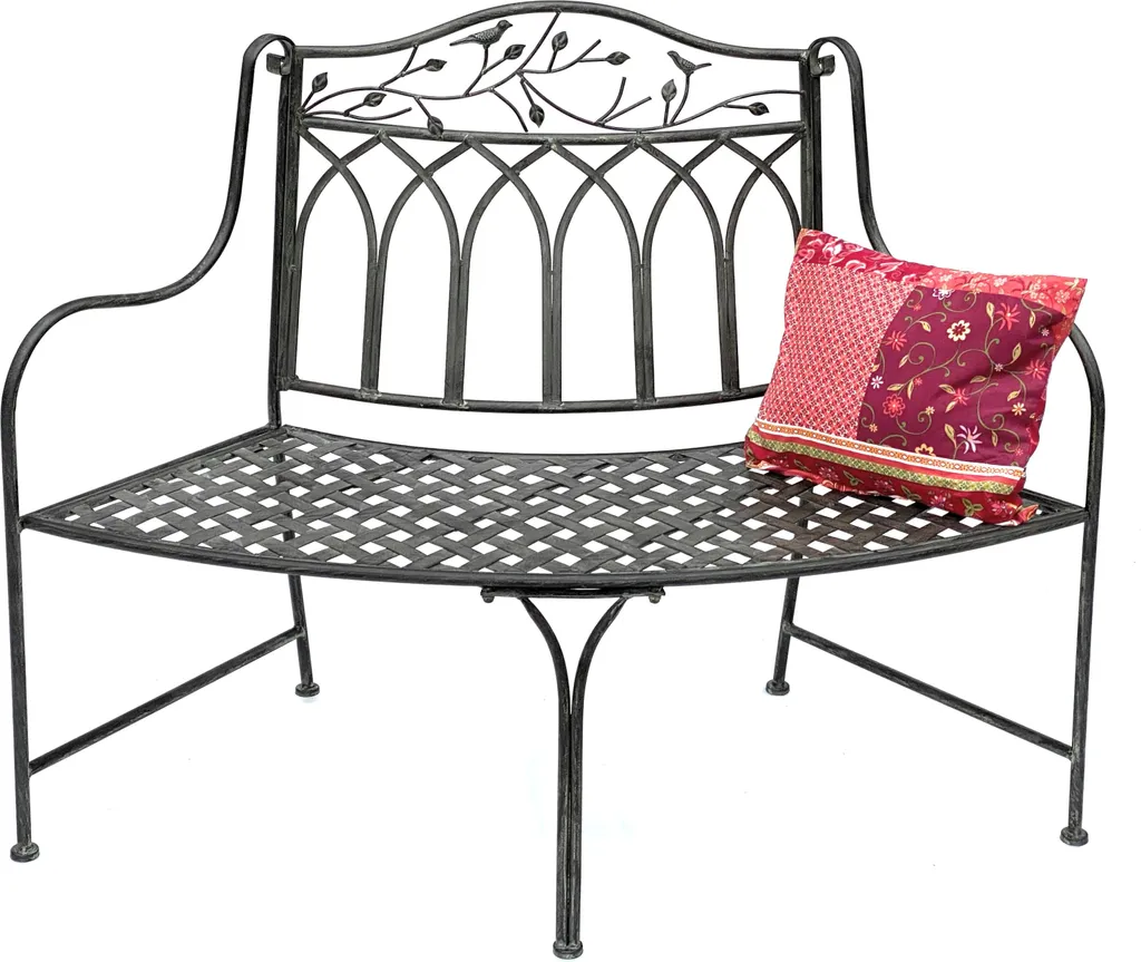 Banc de jardin en métal 125 cm pour créer un coin détente demi-lune