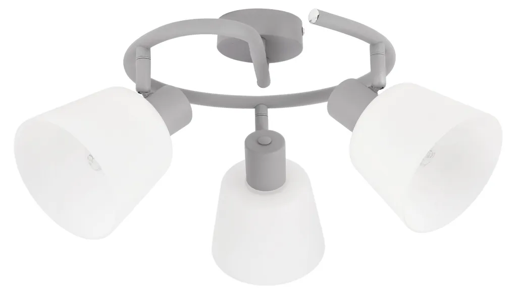 Plafonnier en métal gris Ginko 3 spots réglables IP20 design Candellux